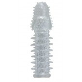 Прозрачная насадка с шишечками и шипами - 13,5 см. - Toyfa Basic - в Новочебоксарске купить с доставкой