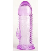 Фиолетовая гелевая насадка с шипами - 13 см. - Toyfa Basic - в Новочебоксарске купить с доставкой