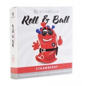 Стимулирующий презерватив-насадка Roll   Ball Strawberry - Sitabella - купить с доставкой в Новочебоксарске