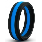 Черно-синее эрекционное кольцо Silicone Go Pro Cock Ring - Blush Novelties - в Новочебоксарске купить с доставкой