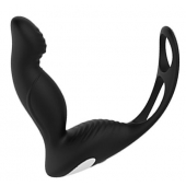 Черный вибромассажер простаты P-PLEASER W ERECTION ENHANCE - Dream Toys - в Новочебоксарске купить с доставкой