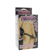 Мужской фаллопротез с вибрацией ROBOTIC MALE STRAP-ON BLACK - 17 см. - Seven Creations - купить с доставкой в Новочебоксарске