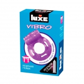 Фиолетовое эрекционное виброкольцо Luxe VIBRO  Бешеная гейша  + презерватив - Luxe - в Новочебоксарске купить с доставкой
