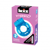 Голубое эрекционное виброкольцо Luxe VIBRO  Кошмар русалки  + презерватив - Luxe - в Новочебоксарске купить с доставкой
