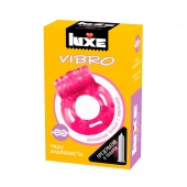 Розовое эрекционное виброкольцо Luxe VIBRO  Ужас Альпиниста  + презерватив - Luxe - в Новочебоксарске купить с доставкой