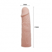Закрытая телесная насадка-фаллос - 17 см. - Sex Expert - в Новочебоксарске купить с доставкой