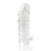 Закрытая прозрачная рельефная насадка Crystal sleeve - 13 см. - Erowoman-Eroman - в Новочебоксарске купить с доставкой