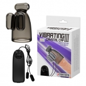 Дымчатая насадка-мастурбатор с вибрацией Vibrating Crystal Cap III - Baile - в Новочебоксарске купить с доставкой