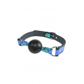 Кляп-шарик на чёрно-синих ремешках - Sitabella - купить с доставкой в Новочебоксарске