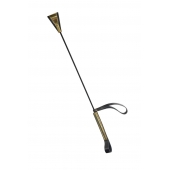 Черно-золотистый стек с хлопушкой из кожи - 62 см. - Sitabella - купить с доставкой в Новочебоксарске