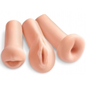 Комплект из 3 мастурбаторов All 3 Holes: вагина, анус, ротик - Pipedream - в Новочебоксарске купить с доставкой