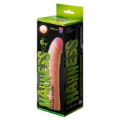 Телесная изогнутая насадка на Harness с коннектором GREEN LINE - 18 см. - LOVETOY (А-Полимер) - купить с доставкой в Новочебоксарске