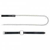 Черный поводок и чокер с кольцом Rada - Rebelts - купить с доставкой в Новочебоксарске