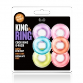 Набор из 6 эрекционных колец King of the Ring - Blush Novelties - в Новочебоксарске купить с доставкой