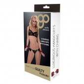 Красно-чёрные наручники на металлической цепочке - Blush Novelties - купить с доставкой в Новочебоксарске