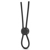 Черное силиконовое лассо на пенис SILICONE LOOP COCK RING - Blush Novelties - в Новочебоксарске купить с доставкой