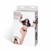Чёрные манжеты для фиксации на кровати Bondage Bed Strap - Lux Fetish - купить с доставкой в Новочебоксарске