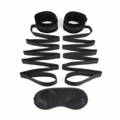 Чёрные манжеты для фиксации на кровати Bondage Bed Strap - Lux Fetish - купить с доставкой в Новочебоксарске