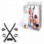 Чёрный набор для фиксации у двери - Lux Fetish - купить с доставкой в Новочебоксарске