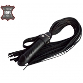 Черная плеть  Ковбой  с ручкой-фаллосом - 55 см. - Sitabella - купить с доставкой в Новочебоксарске