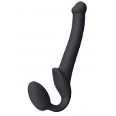 Черный безремневой страпон Silicone Bendable Strap-On S - Strap-on-me - купить с доставкой в Новочебоксарске