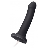 Черный фаллос с имитацией эякуляции Silicon Cum Dildo L - 19,6 см. - Strap-on-me - купить с доставкой в Новочебоксарске