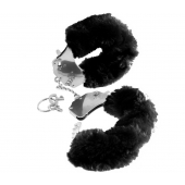 Металлические наручники Furry Love Cuffs с черным мехом - Pipedream - купить с доставкой в Новочебоксарске