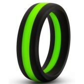 Черно-зеленое эрекционное кольцо Silicone Go Pro Cock Ring - Blush Novelties - в Новочебоксарске купить с доставкой