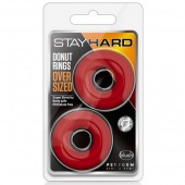 Набор из 2 красных эрекционных колец DONUT RINGS OVERSIZED - Blush Novelties - в Новочебоксарске купить с доставкой