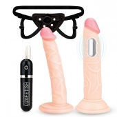Регулируемые трусики с 2 насадками - 16 и 15 см. - Lux Fetish - купить с доставкой в Новочебоксарске