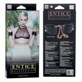 Черные мягкие наручники Entice French Cuffs с цепью - California Exotic Novelties - купить с доставкой в Новочебоксарске