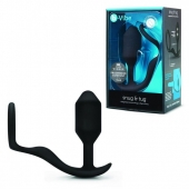 Черное эрекционное кольцо с анальным плагом Snug   Tug - b-Vibe - в Новочебоксарске купить с доставкой