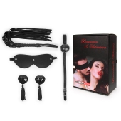 Эротический набор в черном цвете: маска, кляп, пэстисы, плётка - Notabu - купить с доставкой в Новочебоксарске