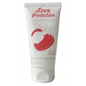 Лубрикант на водной основе с ароматом малины Love Protection Strawberry - 50 мл. - Lola Games - купить с доставкой в Новочебоксарске