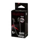 Черные зажимы на соски на цепочке BLAZE DELUXE NIPPLE CLAMPS - Dream Toys - купить с доставкой в Новочебоксарске