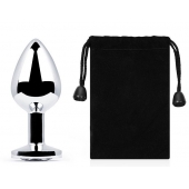 Серебристая анальная пробка с прозрачным стразом - 7,2 см. - Anal Jewelry Plug - купить с доставкой в Новочебоксарске