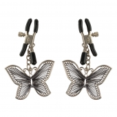 Зажимы на соски с бабочками Butterfly Nipple Clamps - Pipedream - купить с доставкой в Новочебоксарске