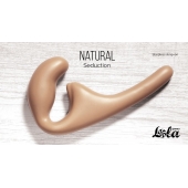 Бежевый безремневой страпон Seduction - 20,5 см. - Lola Games - купить с доставкой в Новочебоксарске