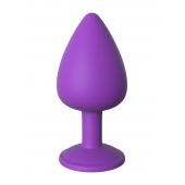 Фиолетовая анальная пробка со стразом Her Little Gem Large Plug - 9,5 см. - Pipedream - купить с доставкой в Новочебоксарске