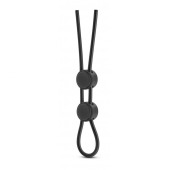 Черное двойное эрекционное лассо Silicone Double Loop Cock Ring - Blush Novelties - в Новочебоксарске купить с доставкой