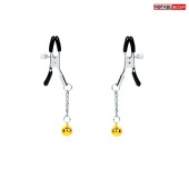 Оригинальные зажимы на соски с желтыми шариками - Notabu - купить с доставкой в Новочебоксарске