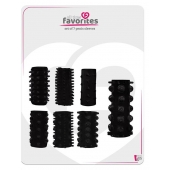 Набор из 7 черных насадок PENIS SLEEVES SET - Dream Toys - в Новочебоксарске купить с доставкой
