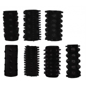 Набор из 7 черных насадок PENIS SLEEVES SET - Dream Toys - в Новочебоксарске купить с доставкой