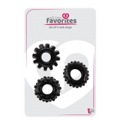 Набор из 3 черных эрекционных колец SET OF 3 COCKRINGS - Dream Toys - в Новочебоксарске купить с доставкой