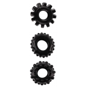 Набор из 3 черных эрекционных колец SET OF 3 COCKRINGS - Dream Toys - в Новочебоксарске купить с доставкой
