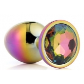 Голографическая анальная втулка с радужным кристаллом - 7,1 см. - Dream Toys - купить с доставкой в Новочебоксарске