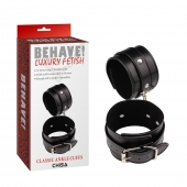 Черные оковы Classic Ankle Cuffs - Chisa - купить с доставкой в Новочебоксарске