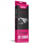 Серебристая плетка Struggle My Flogger с черной ручкой - 45 см. - Lovetoy - купить с доставкой в Новочебоксарске