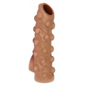 Телесная насадка с бугорками и открытой головкой Nude Sleeve M - 12 см. - KOKOS - в Новочебоксарске купить с доставкой