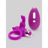 Лиловое виброкольцо с пультом ДУ Remote Control Cock Ring - Happy Rabbit - в Новочебоксарске купить с доставкой